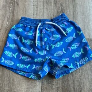 Floatimini Vibrant Blue Fish Print Shorts